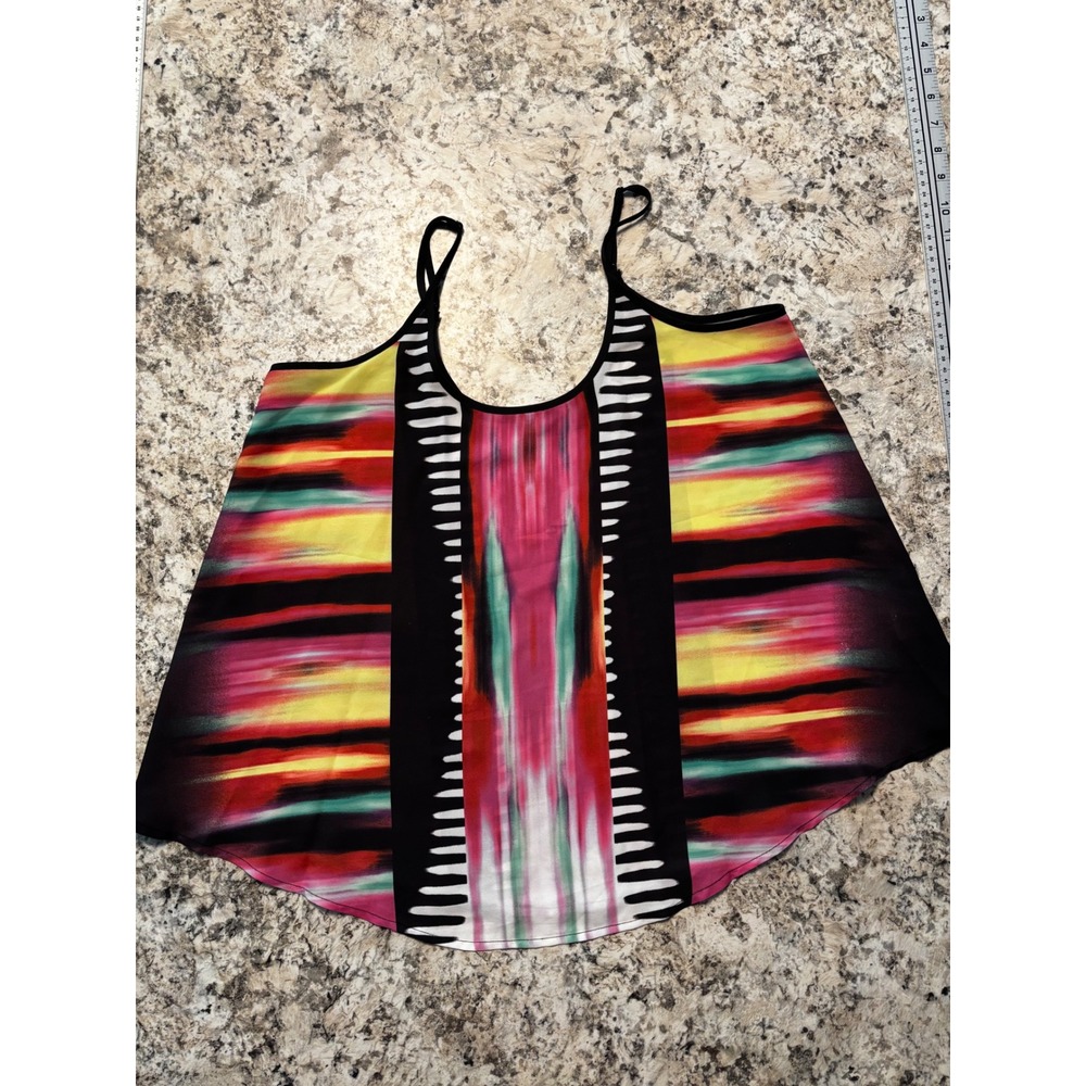 Apt 9 Essentials Womens Medium Multicolor Abstract Ikat Cami Tank Top Sleeveless